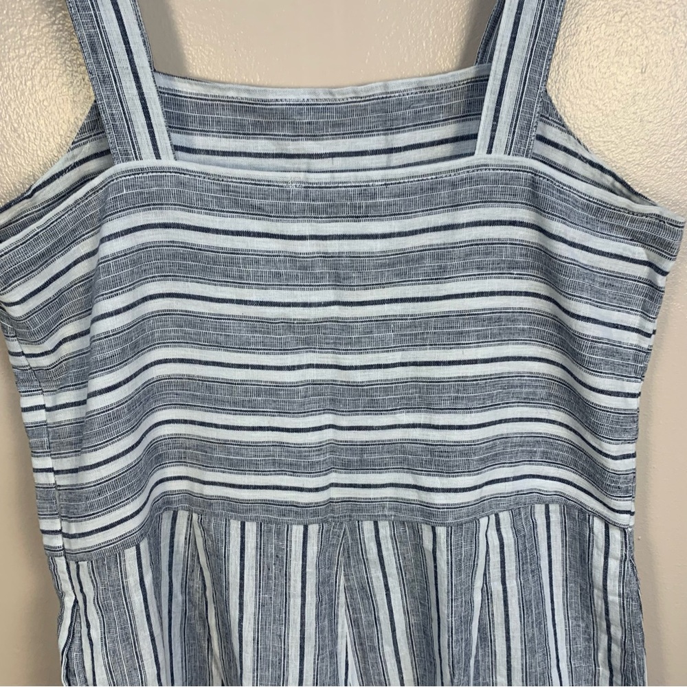 Beachlunchlounge Striped Linen Blend Wide Leg Cropped Jumpsuit - Picture 6 of 10